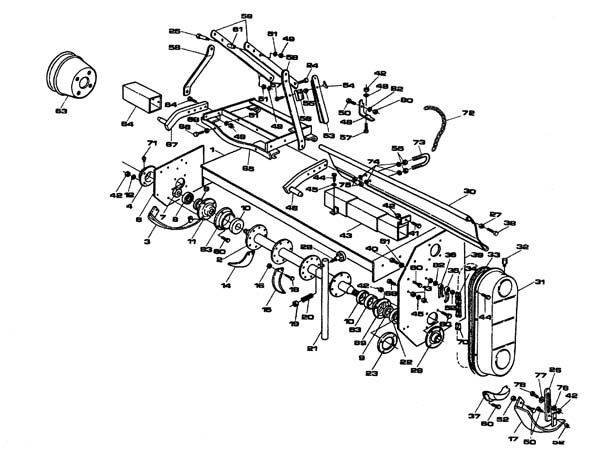 Main Body Rotor and Chain Drive Rotomec Side-Shift Rotary Tiller